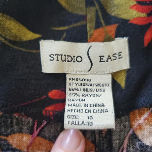 Y2K Fairy Grunge Dress Womens 10 Black Floral Linen Sleeveless V Neck Sheath - Picture 3 of 8